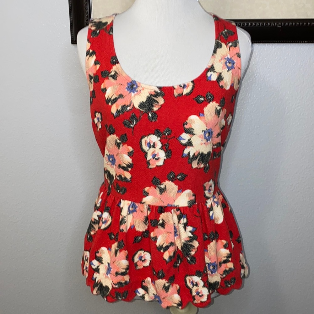 ANTHRO Postmark Clovelly Floral Peplum Top